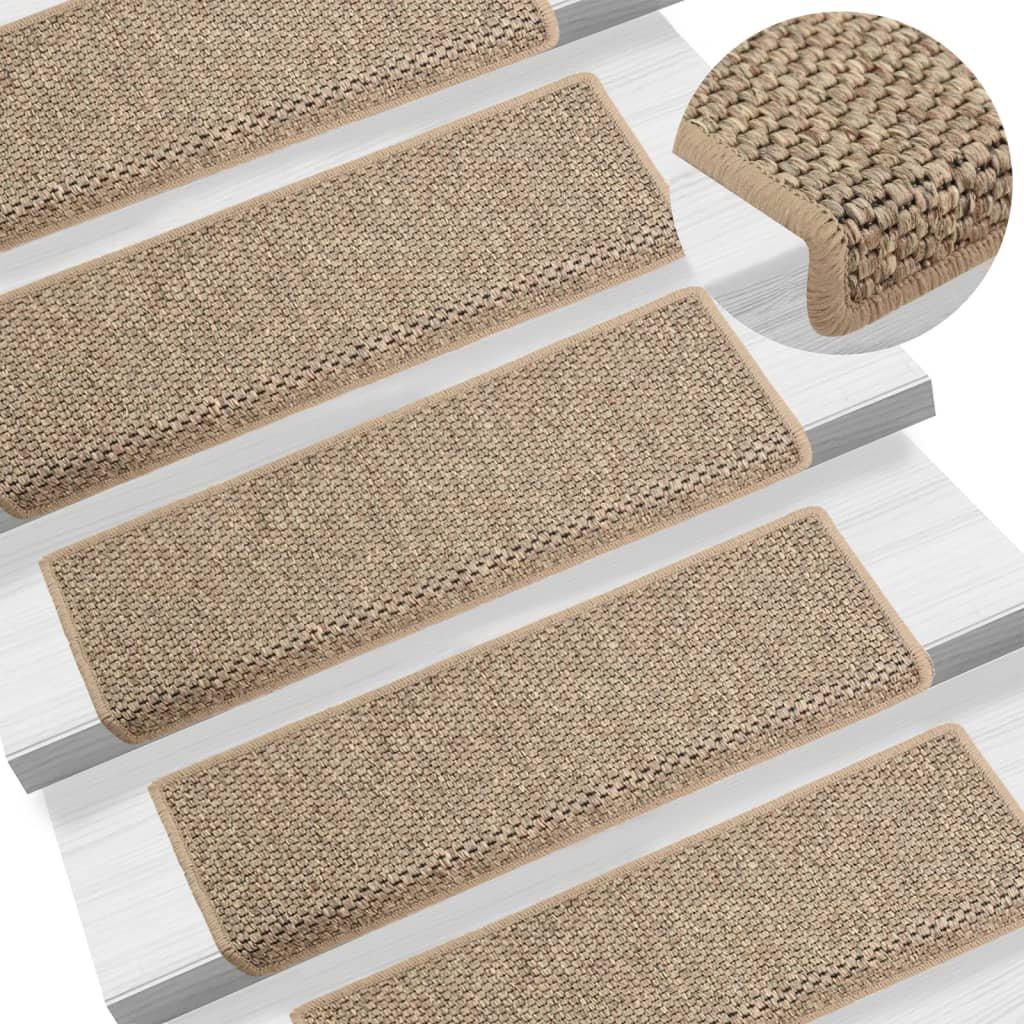 VidaXL Tapis d'escalier autocollants 15 pcs tissu  