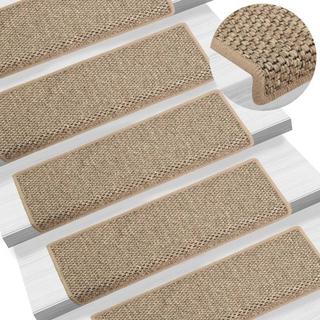 VidaXL Tapis d'escalier autocollants 15 pcs tissu  