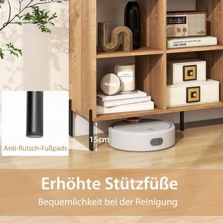 B2X Libreria con 6 scomparti, gambe rialzate in metallo e ripiani regolabili, ripiano naturale  