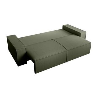 Vente-unique Sofa 4-Sitzer - Mit Schlaffunktion - Strukturstoff - Grün - AMELIA  