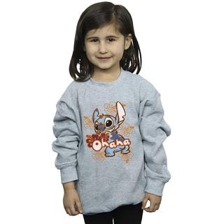 Disney  Lilo And Stitch Ohana Orange Hibiscus Sweatshirt 