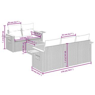 VidaXL Ensemble de canapés de jardin rotin synthétique  