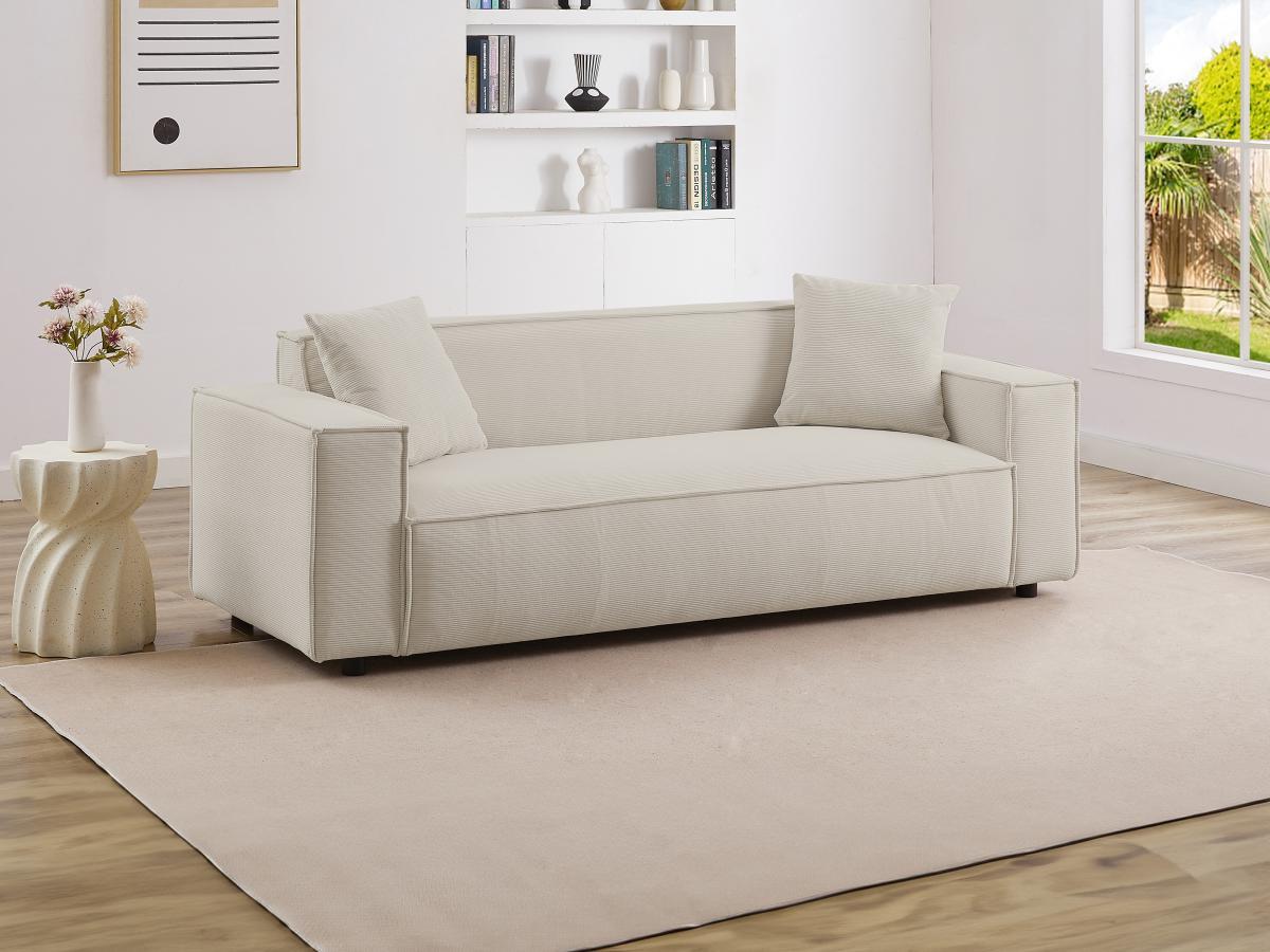 PASCAL MORABITO Sofa 3-Sitzer - Cord - Beige - BORORE  