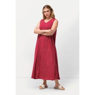 Ulla Popken  Jersey-Maxikleid, A-Linie, V-Ausschnitt, ärmellos 