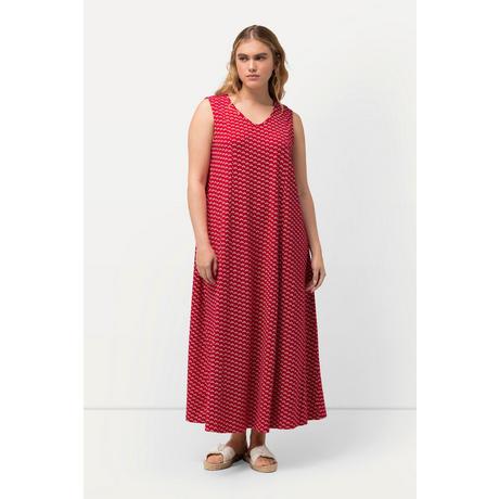 Ulla Popken  Jersey-Maxikleid, A-Linie, V-Ausschnitt, ärmellos 