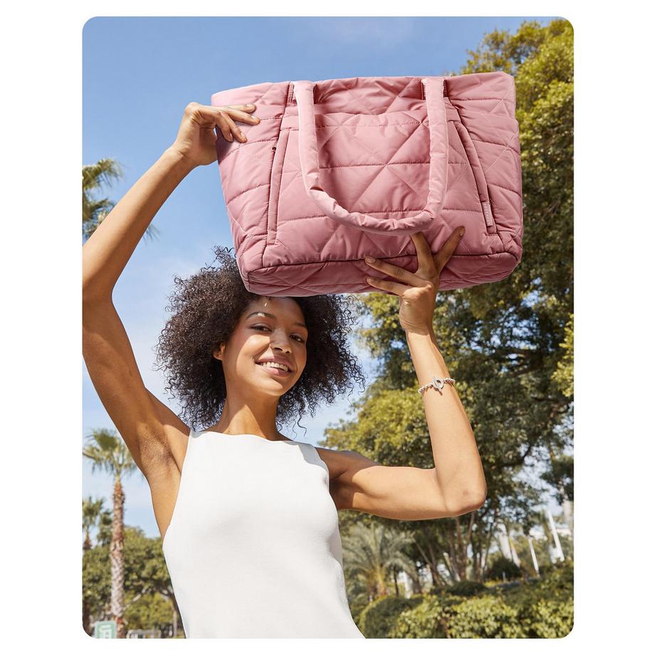 Only-bags.store Handtaschen-Einkaufstasche, Puffer-Einkaufstasche Arbeitstasche Laptoptasche Lehrertasche mit Reißverschluss  