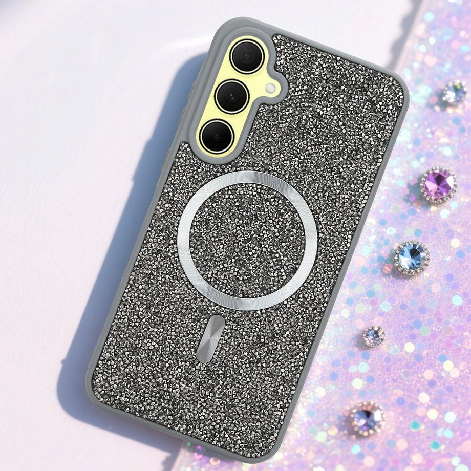 Cadorabo  Samsung Galaxy A35 5G Hülle kompatibel mit MagSafe Glitzer Diamant Design 