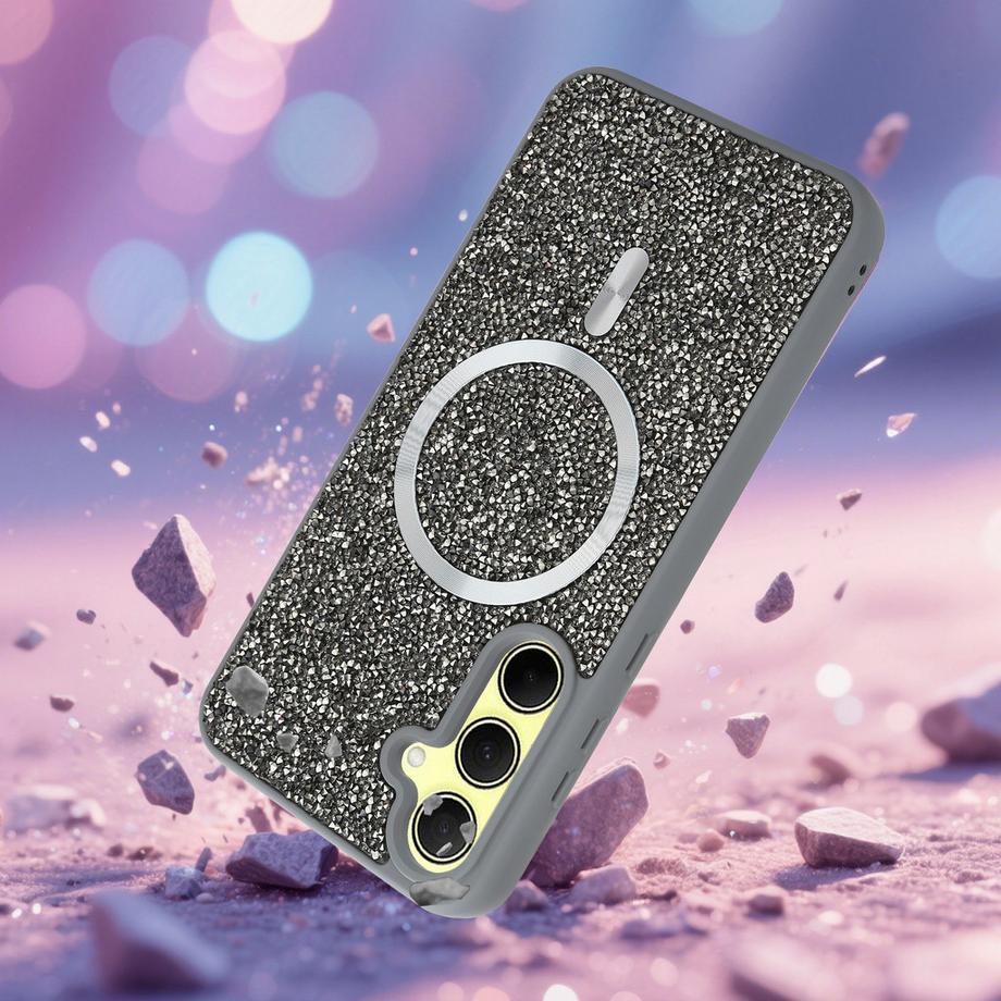 Cadorabo  Samsung Galaxy A35 5G Hülle kompatibel mit MagSafe Glitzer Diamant Design 