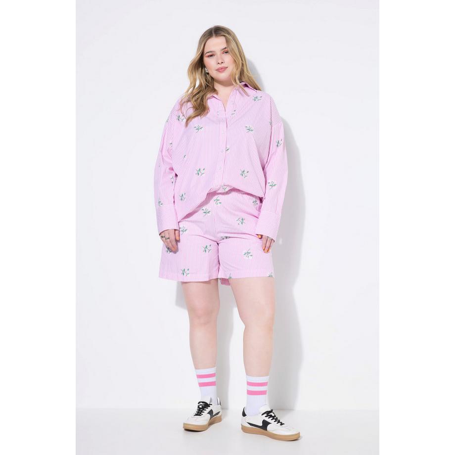 Studio Untold Shorts taglio della gamba ampio righe ricami floreali  