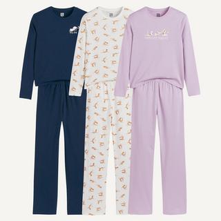 La Redoute Collections  Lot de 3 pyjamas coton 