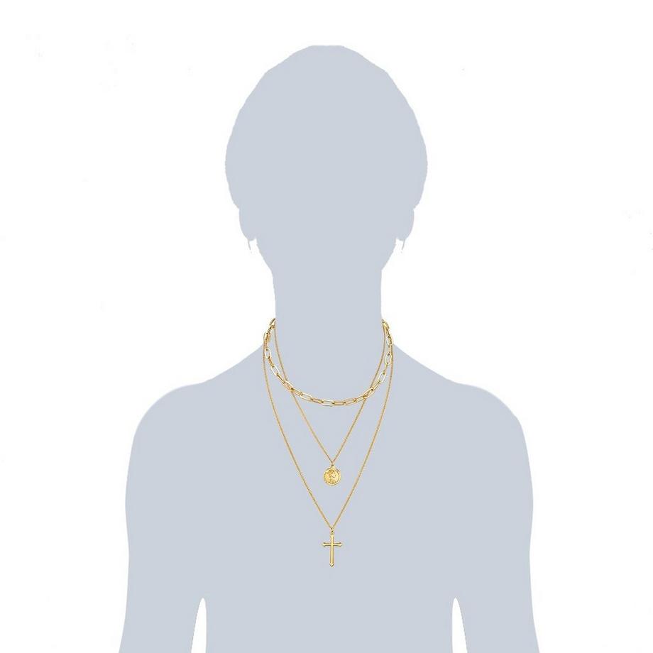 Lulu & Jane  Femme Chaîne Croix/pièce de monnaie 