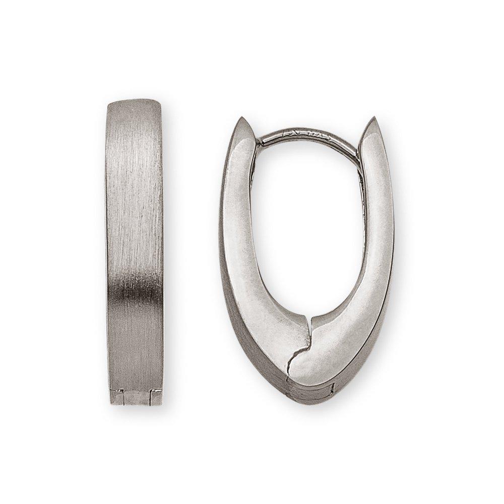 MUAU Schmuck  Creolen Weissgold 750 Scharnier 19mm 