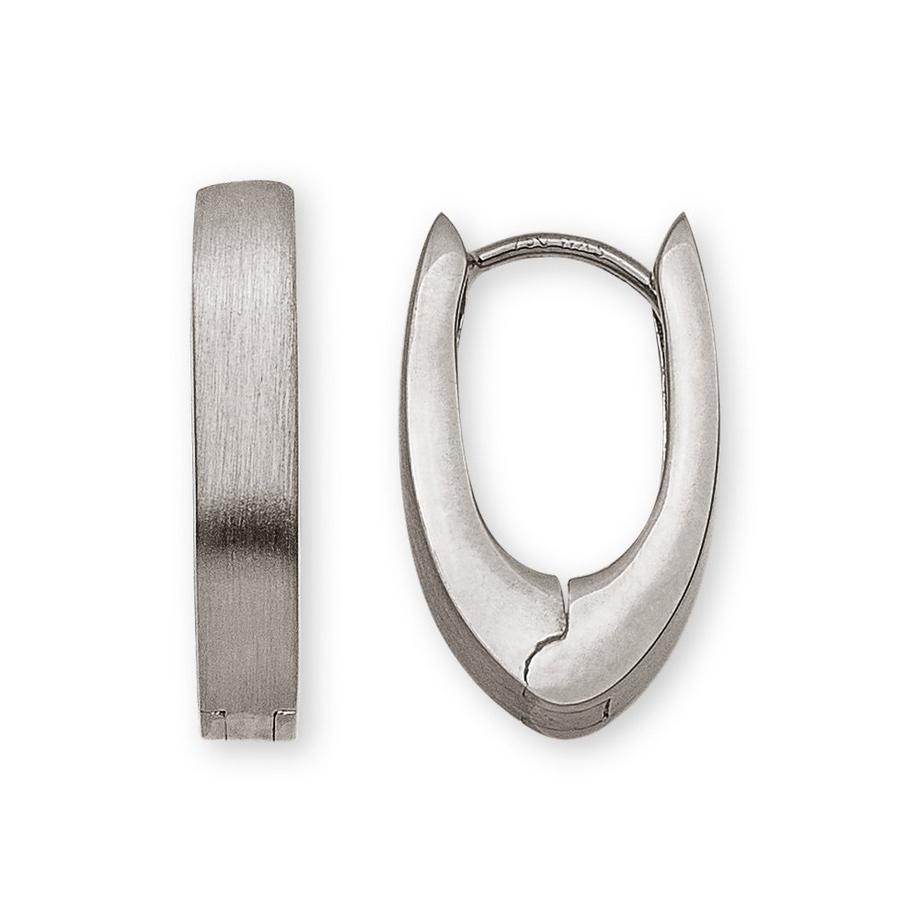 MUAU Schmuck  Creolen Weissgold 750 Scharnier 19mm 