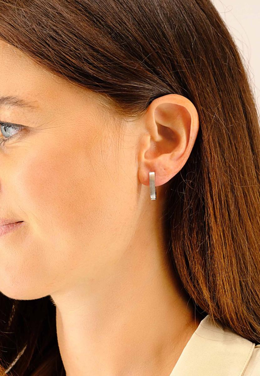 MUAU Schmuck  Creolen Weissgold 750 Scharnier 19mm 