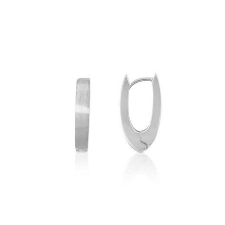 MUAU Schmuck  Charnière créole en or blanc 750 19mm 