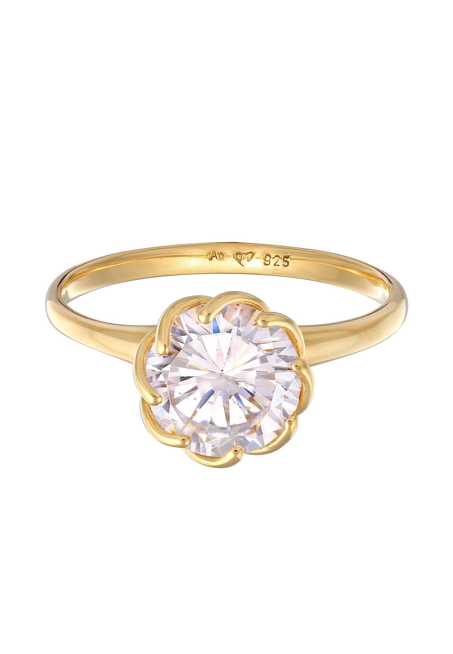 Elli  Bague Femmes Bague De Fiançailles Solitaire Fleur Avec Zirconia 