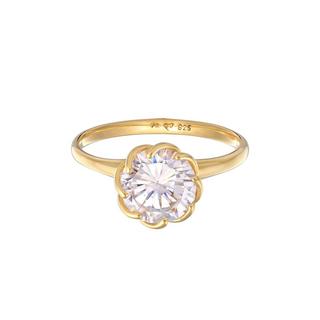 Elli  Bague Femmes Bague De Fiançailles Solitaire Fleur Avec Zirconia 