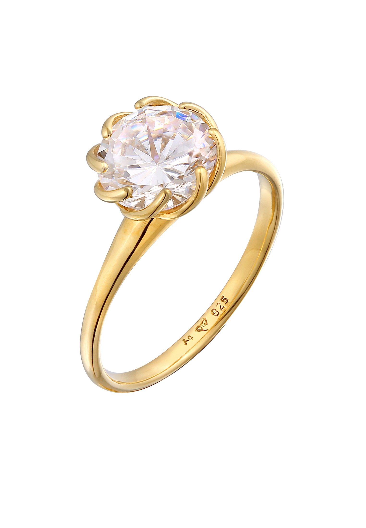 Elli  Bague Femmes Bague De Fiançailles Solitaire Fleur Avec Zirconia 