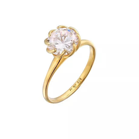 Elli Bague Femmes Bague De Fian ailles Solitaire Fleur Avec