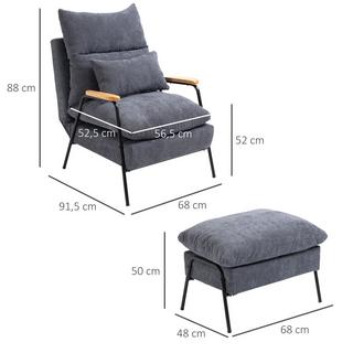 HOMCOM Fauteuil à oreilles  