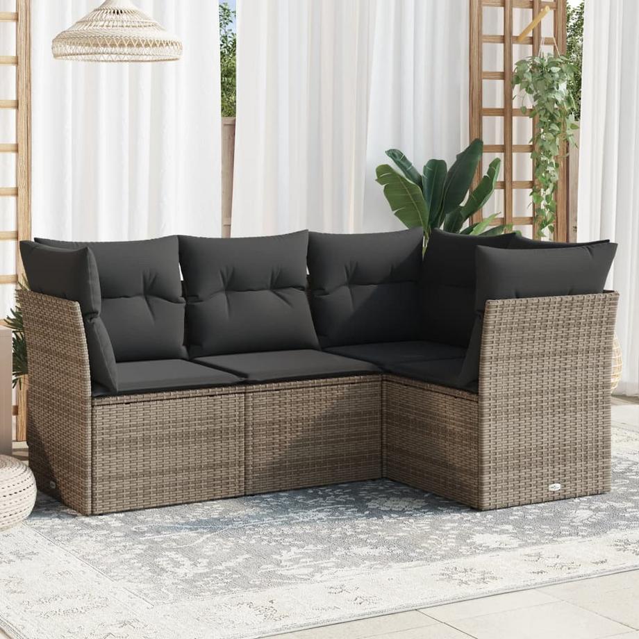 VidaXL Ensemble de canapés de jardin rotin synthétique  