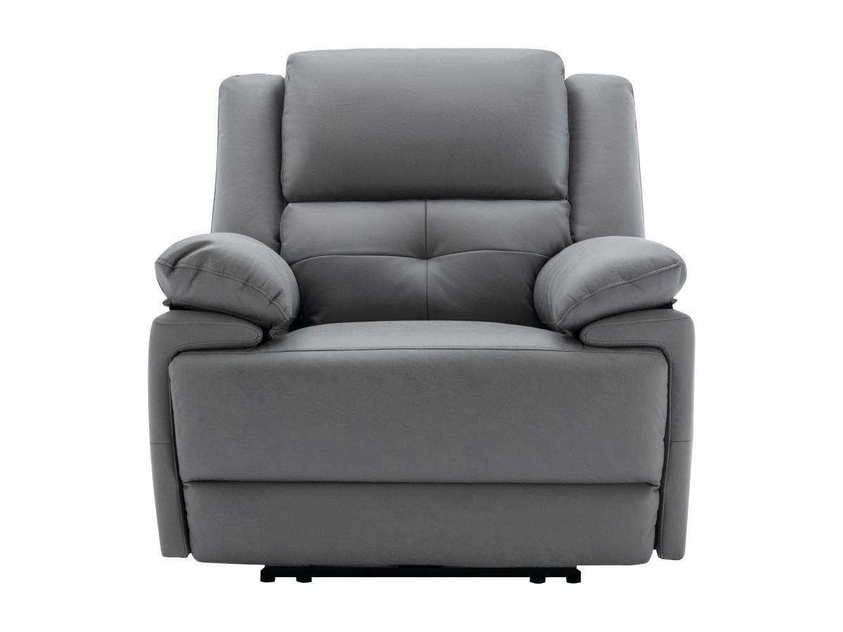 Vente-unique Fauteuil relax électrique en tissu gris DOLENE  