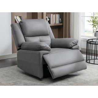 Vente-unique Fauteuil relax électrique en tissu gris DOLENE  