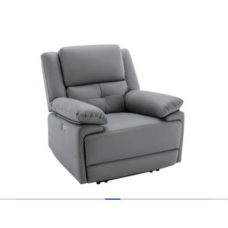 Vente-unique Fauteuil relax électrique en tissu gris DOLENE  