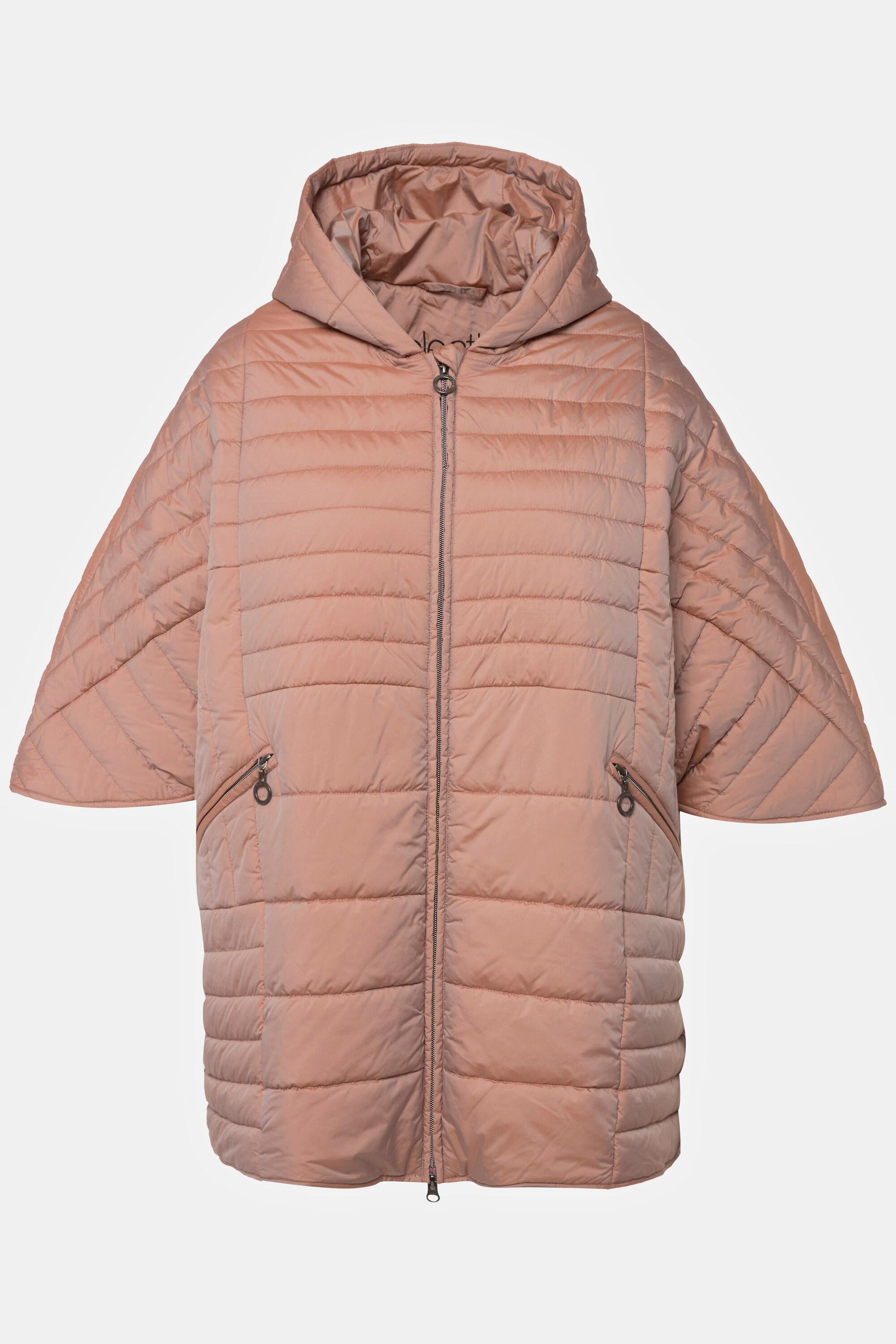 Ulla Popken Stepp Cape Extraweit Kapuze 2 Wege Zipper Langarm  