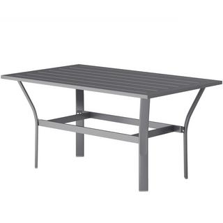 Northio Beistelltisch Metall Balkontisch mit Lamellendesign wetterfest Kaffeetisch Gartentisch pflegeleicht Sofatisch Outdoor Tisch für Balkon Garten Terrasse Veranda 91,5 x 55 x 45 cm Dunkelgrau Aosom  