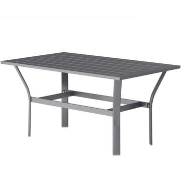 Table d'appoint Table de balcon en métal avec lattes design Table basse résistante aux intempéries Table de jardin Table de canapé facile d'entretien Table d'extérieur pour balcon jardin terrasse véranda 91,5 x 55 x 45 cm gris foncé Aosom