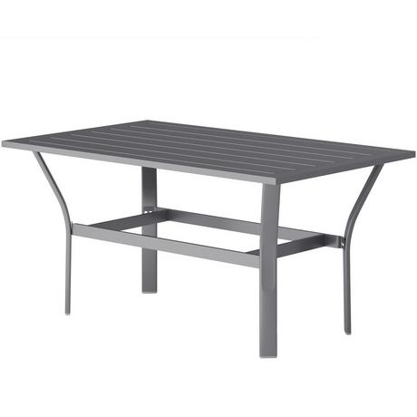 Northio Beistelltisch Metall Balkontisch mit Lamellendesign wetterfest Kaffeetisch Gartentisch pflegeleicht Sofatisch Outdoor Tisch für Balkon Garten Terrasse Veranda 91,5 x 55 x 45 cm Dunkelgrau Aosom  