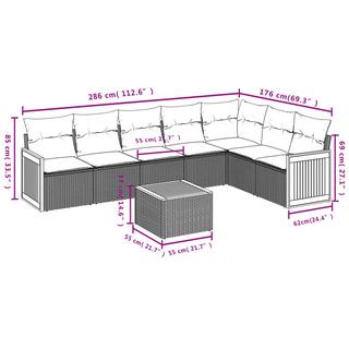 VidaXL Ensemble de canapés de jardin rotin synthétique  