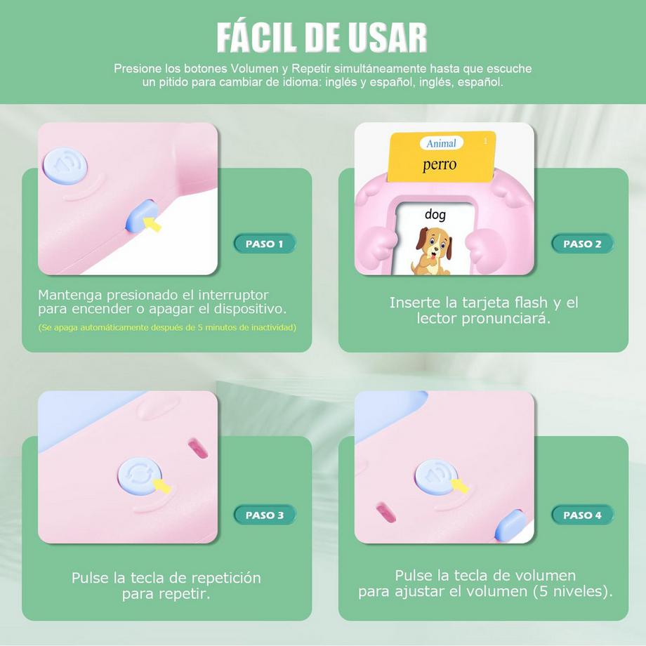 Activity-board  Flashcards parlantes Jeux éducatifs pour l'autisme Jouets éducatifs Apprentissage pour les enfants préscolaires Espagnol 