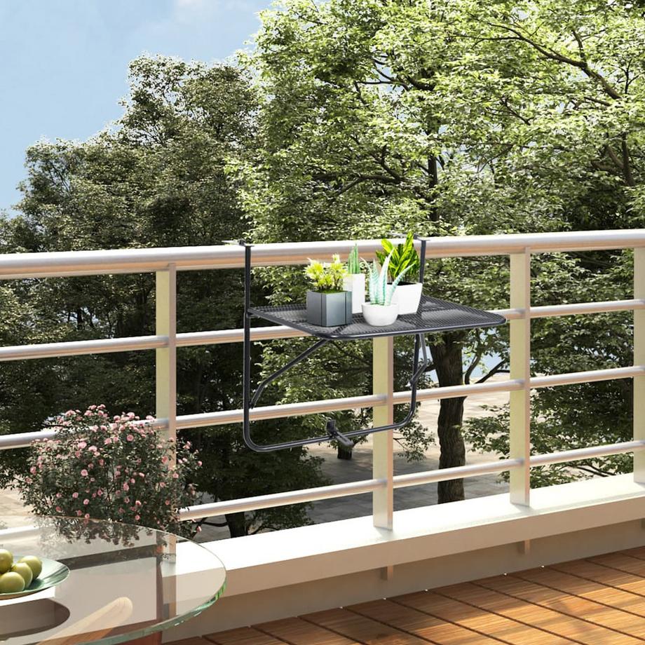 VidaXL Table de balcon acier  
