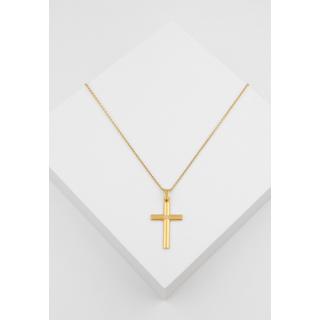 MUAU Schmuck  Pendentif croix or jaune 750 diamant 0.01.00ct. 26x14mm 