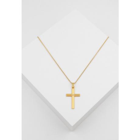 MUAU Schmuck  Pendentif croix or jaune 750 diamant 0.01.00ct. 26x14mm 