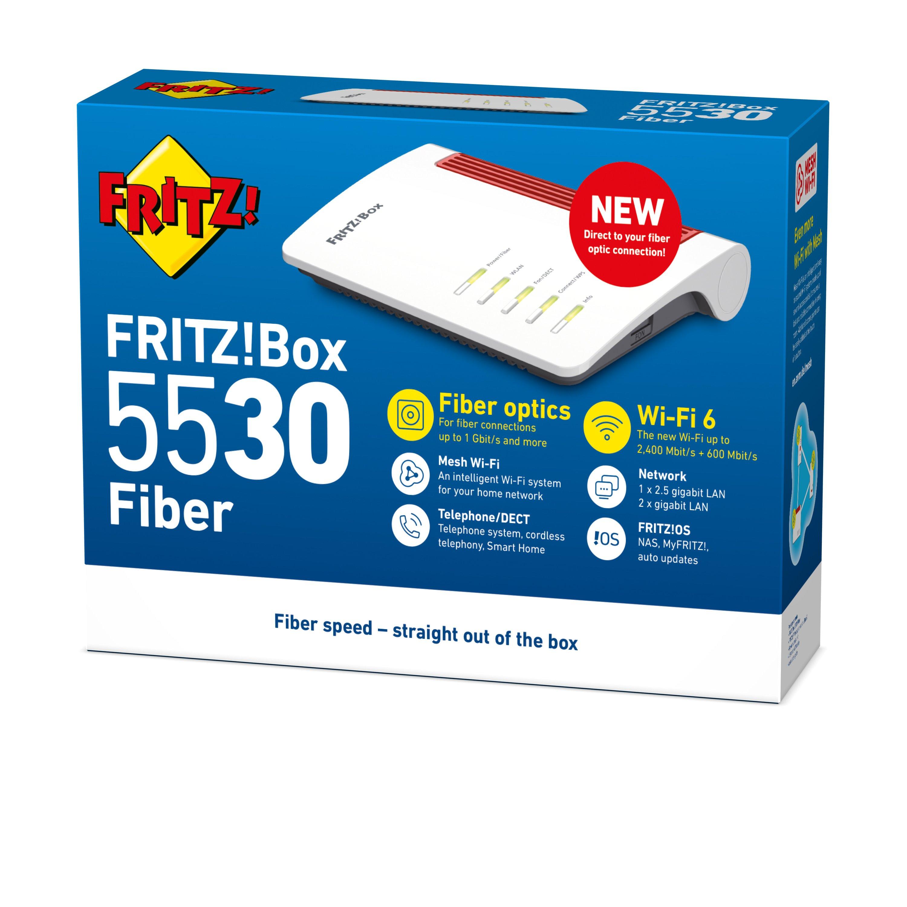 AVM  FRITZ!Box 5530 Fibre AON router wireless Gigabit Ethernet Dual-band (2.4 GHz/5 GHz) Bianco 