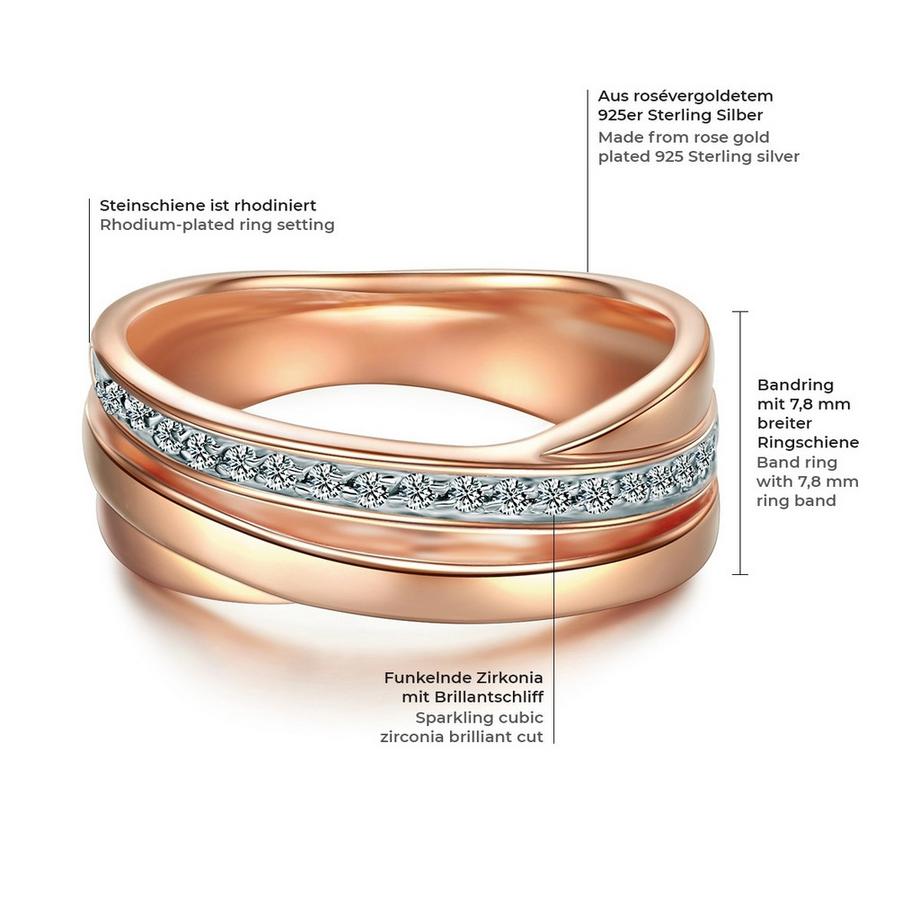 Rafaela Donata  Ring Sterling Silber roségold Zirkonia 