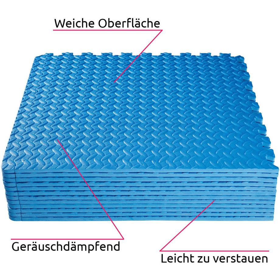 Tectake  Schutzmattenset  12-teilig mit 24 Randstücken je 61 x 61 cm 