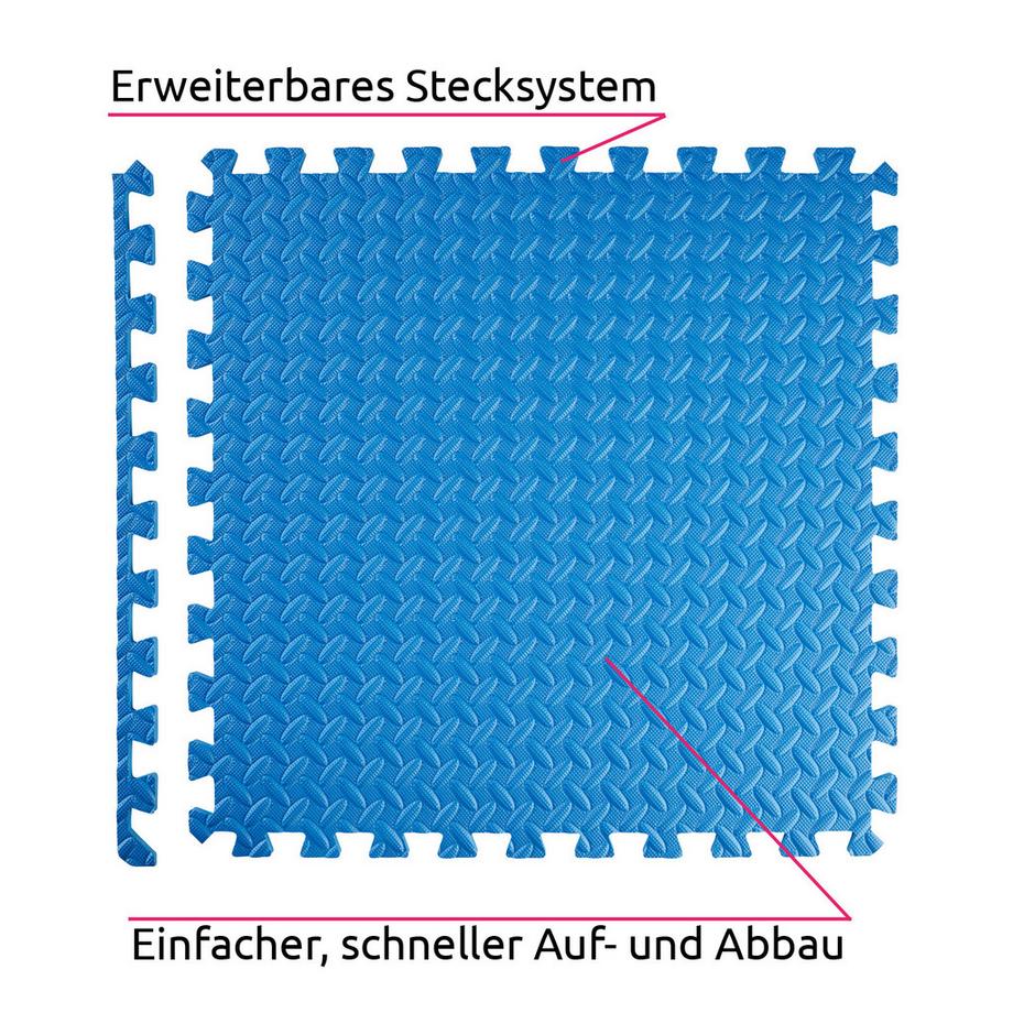 Tectake  Schutzmattenset  12-teilig mit 24 Randstücken je 61 x 61 cm 