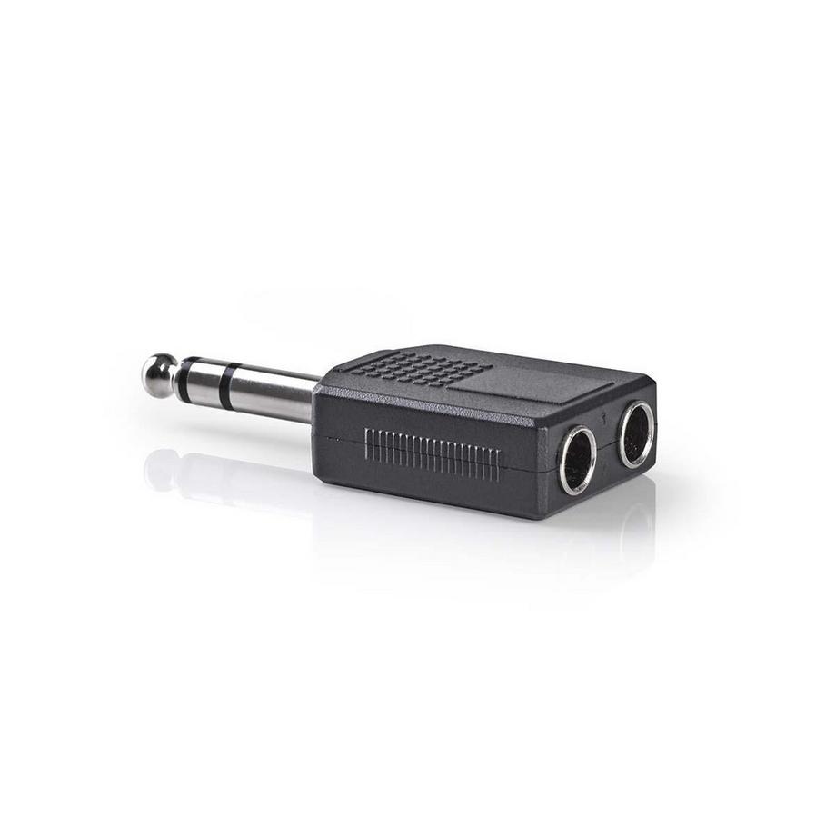 Nedis  Stereo Audio Adapter | 6,35 mm Hane | 2x 6,35 mm Hona | Nickel Platerad | Rak | ABS | Svart | 10 Stk. | Umschlag 