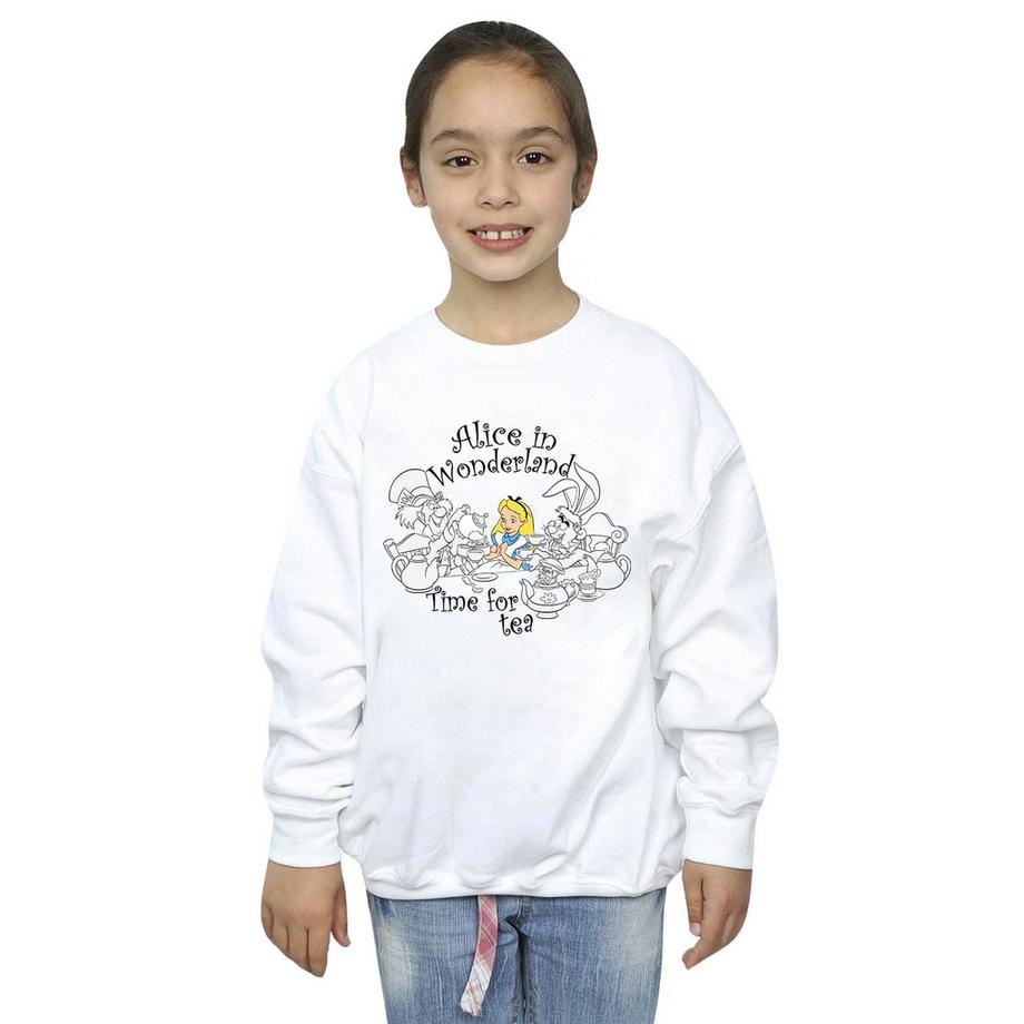 Disney  Alice In Wonderland Time For Tea Sweatshirt 