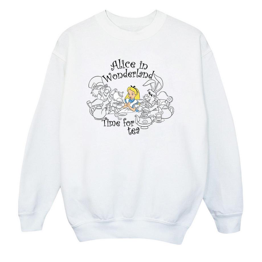Disney  Alice In Wonderland Time For Tea Sweatshirt 