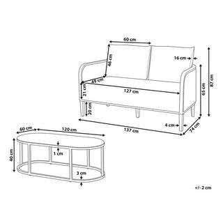 Beliani Canapé 2 places en Aluminium Moderne MONTEFALCO  