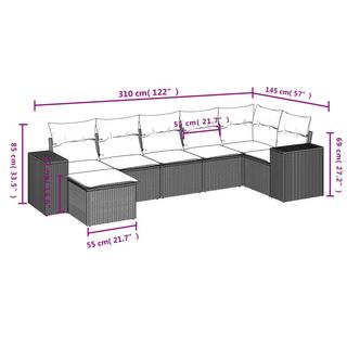 VidaXL Garten sofagarnitur poly-rattan  