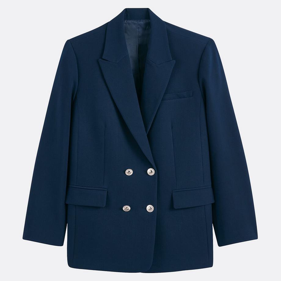 La Redoute Collections Zweireihiger Longblazer mit geradem Schnitt  