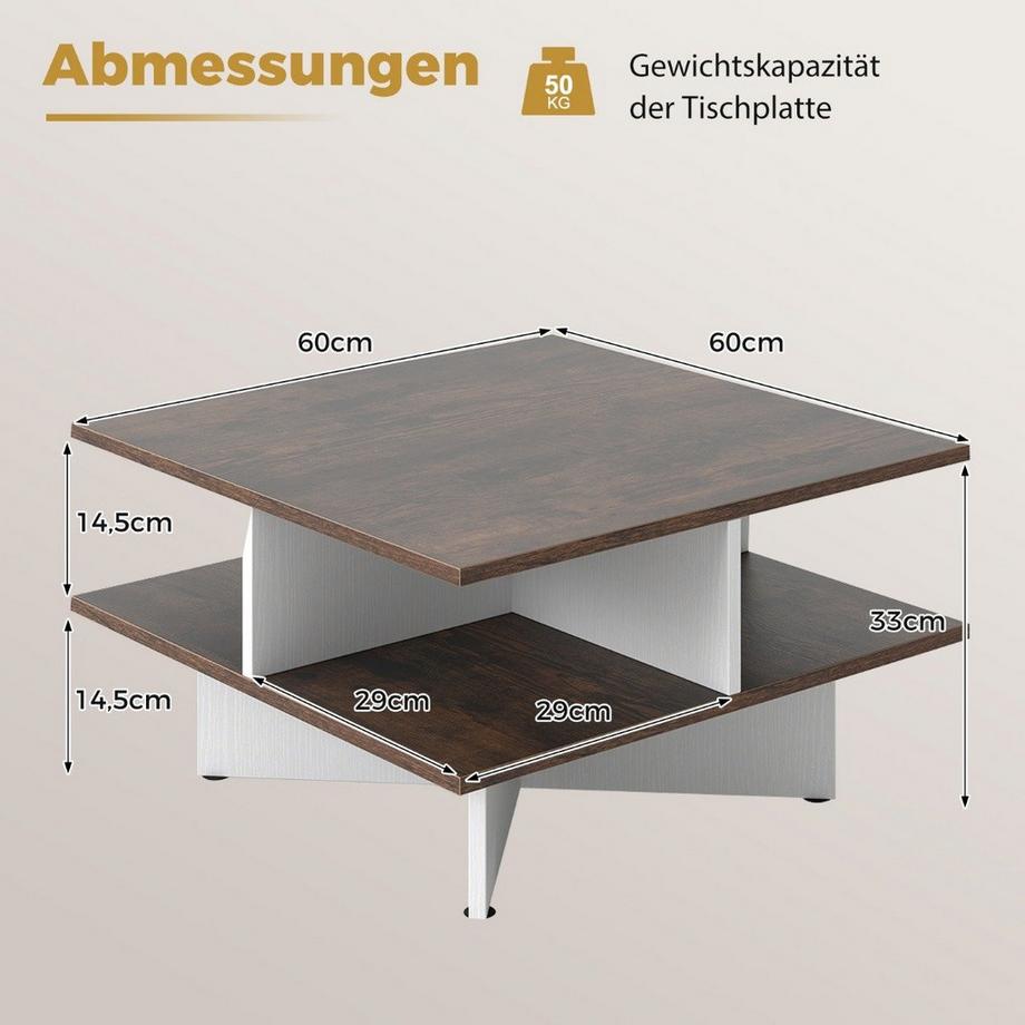 Northix Couchtisch mit Ablageflächen  
