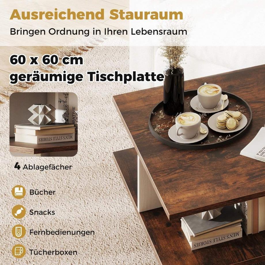 Northix Couchtisch mit Ablageflächen  