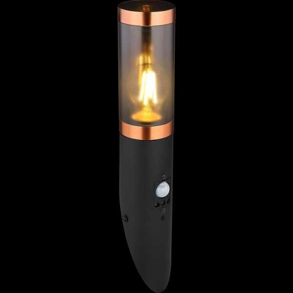 mutoni Lampe d'extérieur Boston inox noir 1xE27 fumé 8x41  